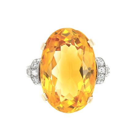 Gold Platinum Citrine and Diamond 6b08d