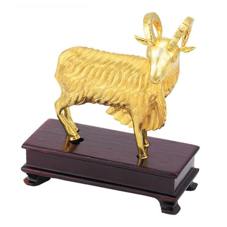 High Karat Gold Ram Desk Objet