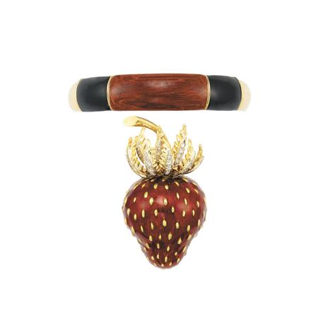 Gold, Enamel and Diamond Strawberry