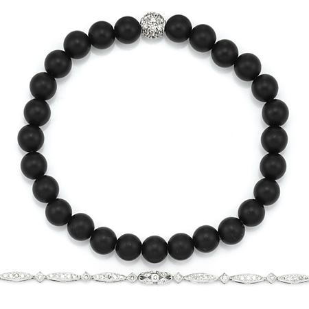 Diamond Bracelet and Black Hardstone