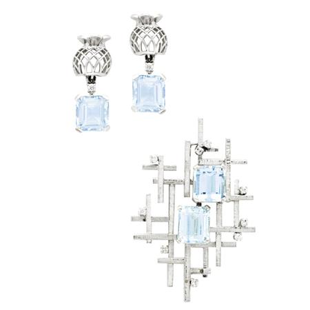 White Gold Aquamarine and Diamond 6b0b9