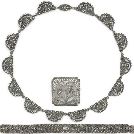 Group of Sterling Silver and Marcasite