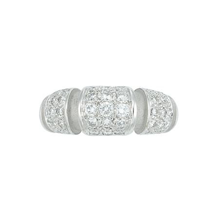 White Gold and Diamond Bombe Ring,