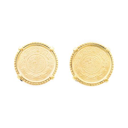 Pair of Gold Coin Cufflinks
	 