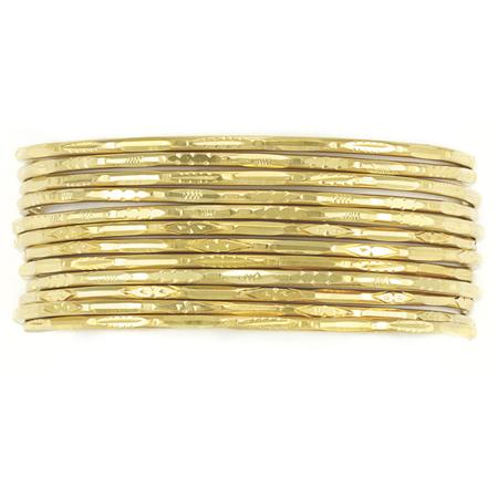 Twelve Gold Bangle Bracelets  6b12a