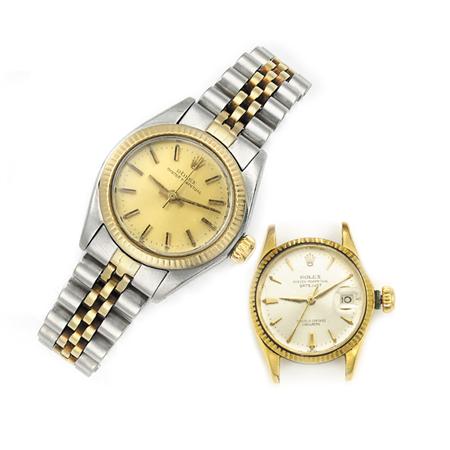 Stainless Steel and Gold Wristwatch