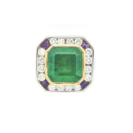 Platinum Gold Emerald Amethyst 6b13d