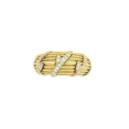 Gold and Diamond Bombe Ring, Cartier
	