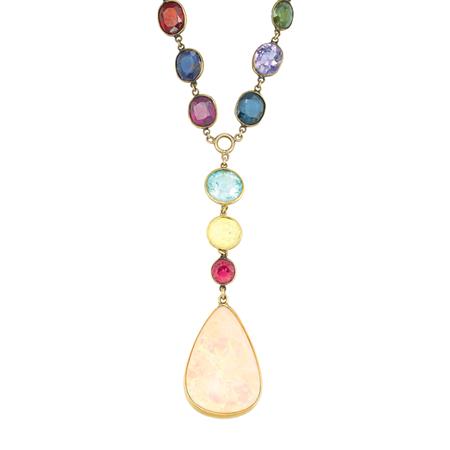 Gold and Multicolored Stone Chain 6b16b