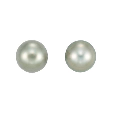 Pair of Gray Cultured Pearl Earclips  6b175