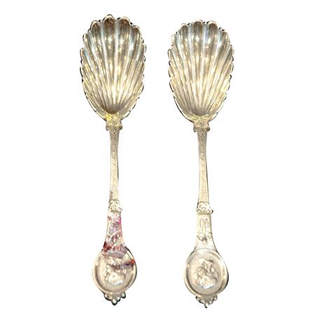 Pair of Parcel Gilt Coin Silver