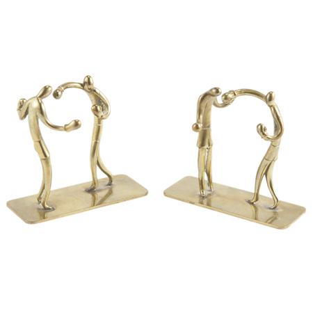 Pair of Brass Boxing Figural Groups  6af2f