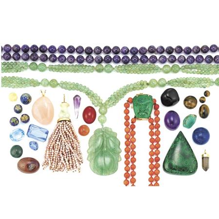 Three Amethyst, Coral and Aventurine