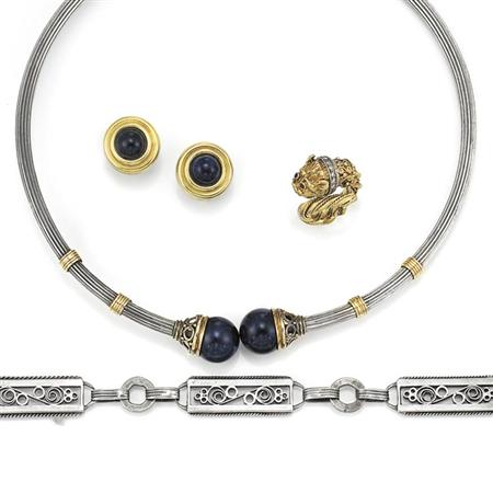 Sterling Silver, Gold and Sodalite