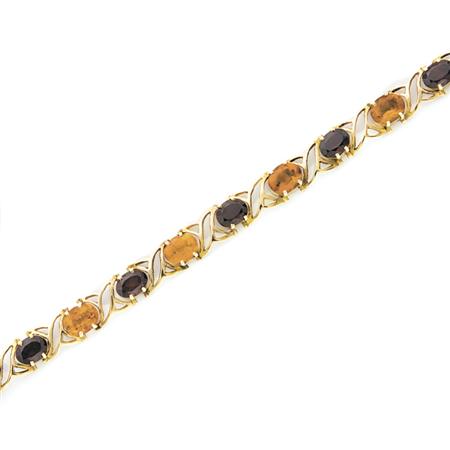 Gold Garnet and Citrine Bracelet  6af8c