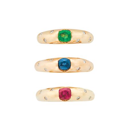 Three Gold Colored Stone and Diamond 6af98