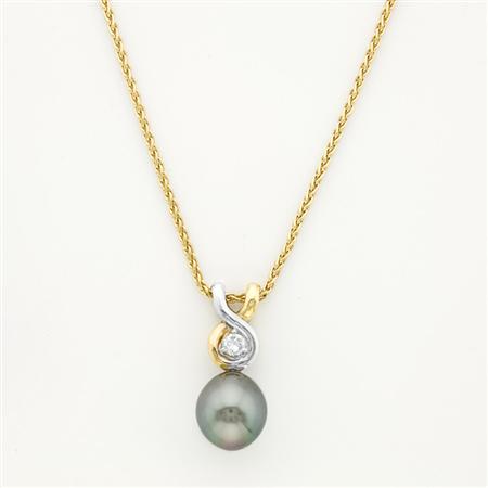 Gray Cultured Pearl and Diamond 6afba