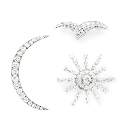 Three Diamond Brooches
	  Estimate:$1,200-$1,800