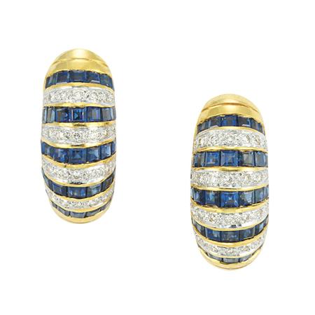 Pair of Gold Sapphire and Diamond 6afd3