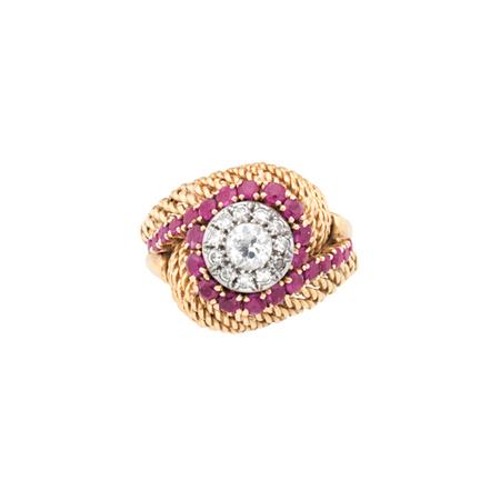 Gold Platinum Diamond and Ruby 6b005