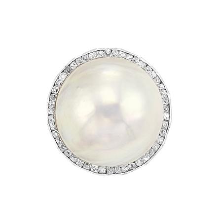 MabÃ© Pearl and Diamond Ring
	  Estimate:$100-$150