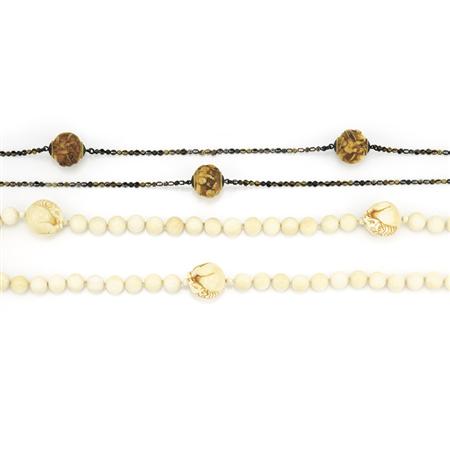 Two Ivory Ojeme Bead Necklaces  6b02f