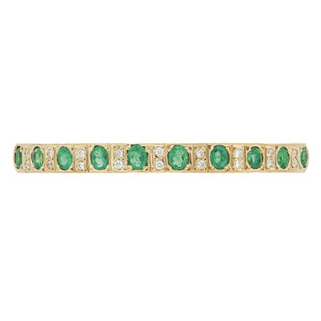 Gold Diamond and Emerald Bangle 6b047