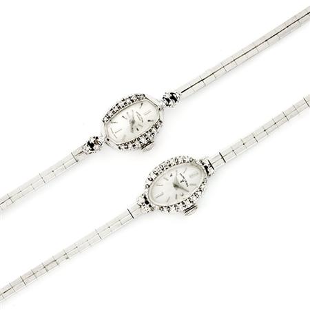 Two White Gold and Diamond Wristwatches  6b04a