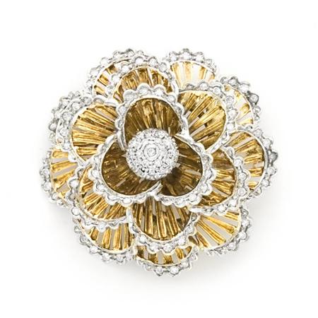 Gold and Diamond Flower Brooch
	