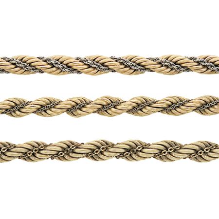 Three Two-Color Gold Bracelets
	  Estimate:$800-$1,200