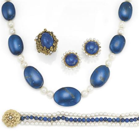 Group of Gold, Lapis, Blue Hardstone