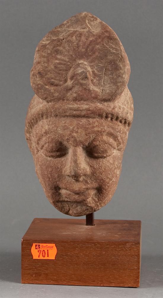 Indian red sandstone head of a