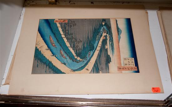 (JAPANESE PRINTS)  Group of four landscapes