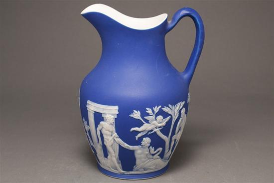 Wedgwood blue and jasperware jug