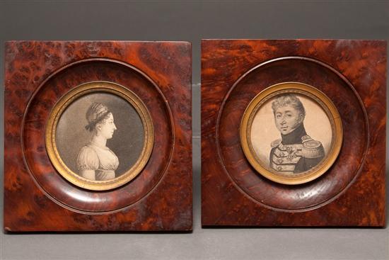 Pair of French portrait miniatures 77c61