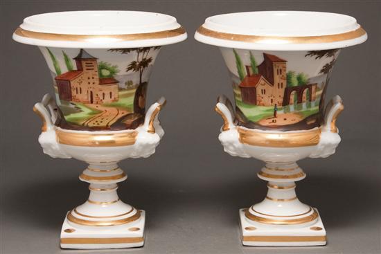 Pair of Porcelain de Paris painted