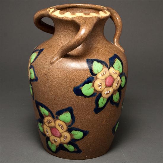 Carl Gebauer, German, art pottery three-handled