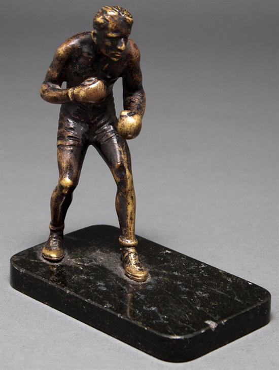 Patinated bronze boxing figure 77c92