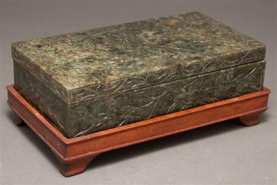 Chinese Export spinach jade box 77ca2