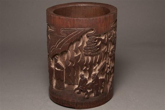 Chinese carved bamboo brush pot