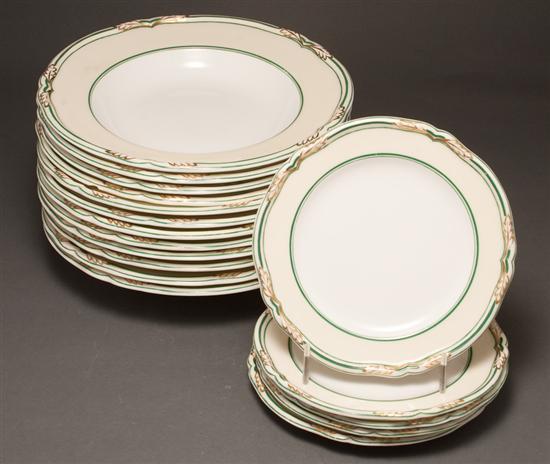 Twelve Minton china soup bowls and five