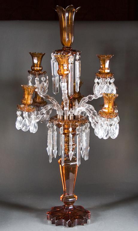 Continental amber and clear glass eight-light