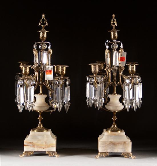 Pair of Victorian style brass and 77d4f
