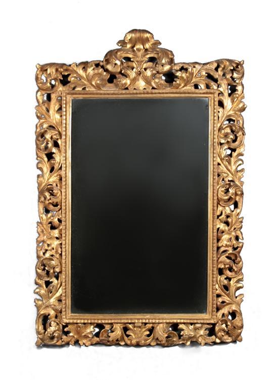 Italian carved gesso giltwood mirror,