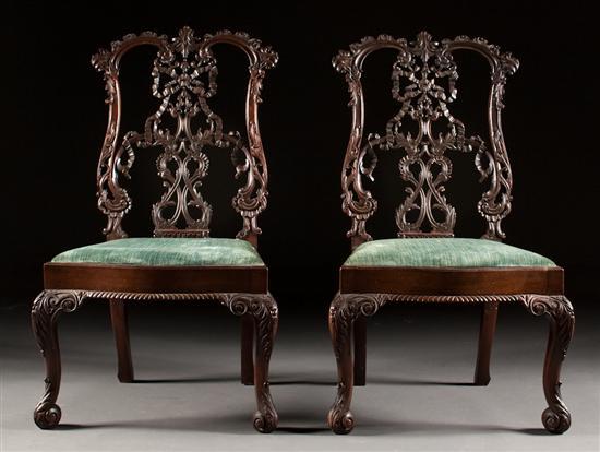 Pair of Irish Chippendale style 77d83