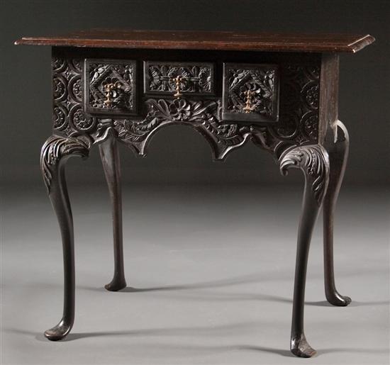 Queen Anne style carved oak lowboy