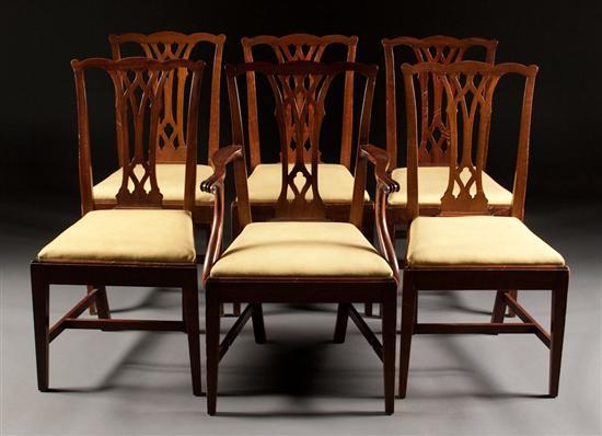 Set of six Chippendale style mahogany