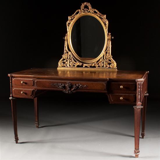 Louis XVI style walnut dressing table