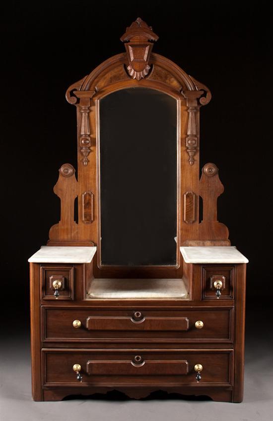 Victorian walnut marble top dresser