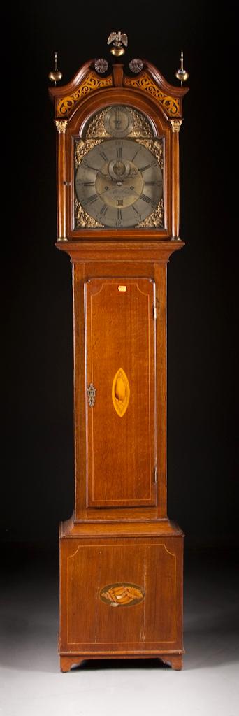 George III inlaid oak tall case 77db3